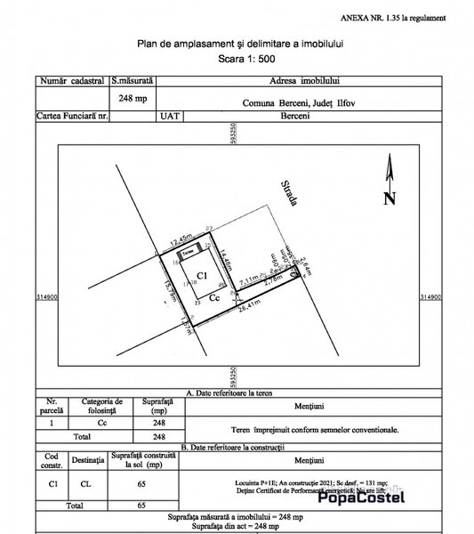 Berceni, str. Miorita vila spatioasa P+1E, 4 camere, 131 mp, teren 248 mp